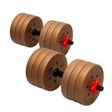 NNEDPE Powertrain Adjustable 32kg Home Gym Dumbbell Barbell Weights Gold