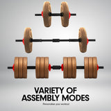 NNEDPE Powertrain Adjustable 32kg Home Gym Dumbbell Barbell Weights Gold