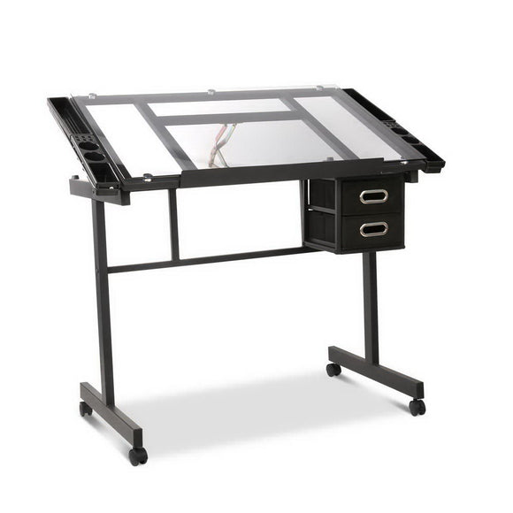NNEDSZ Adjustable Drawing Desk - Black and Grey