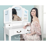 NNEDSZ Dressing Table with Mirror - White