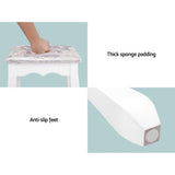 NNEDSZ Dressing Table Stool Set Mirror Drawers Makeup Cabinet Storage Desk White