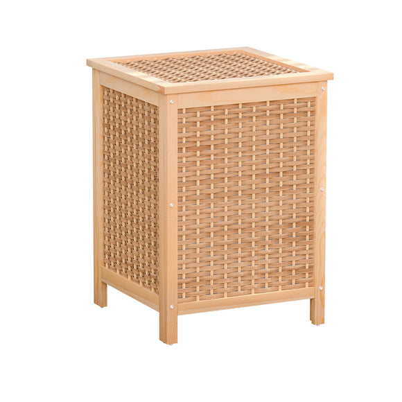 NNEDSZ Laundry Hamper Bathroom Storage Cabinet Wooden Organiser Bag Clothes
