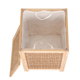 NNEDSZ Laundry Hamper Bathroom Storage Cabinet Wooden Organiser Bag Clothes
