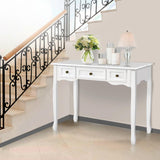 NNEDSZ  Hall Console Table Hallway Side Dressing Entry Wooden French Drawer White