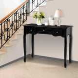 NNEDSZ  Hallway Console Table Hall Side Dressing Entry Display 3 Drawers Black