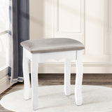 NNEDSZ Dressing Stool Makeup Chair Bedroom Living Room Vanity Velvet Fabric Grey