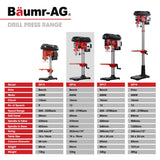 NNEMB DP15 600W 10 Pedestal Bench Drill Press-12 Speeds-16mm Chuck (DP15 II)