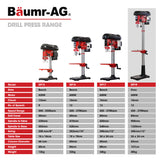 NNEMB 600W 12 Pedestal Floor Drill Press-16 Speeds-16mm Chuck (DP19)