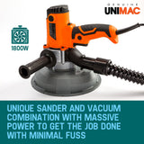 NNEMB Drywall Sander Automatic Vacuum System Gyprock Wall Plaster 1800W
