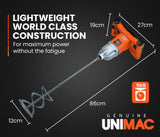 NNEMB UM-PX9 Power Paddle Stirrer Mixer-Dual Gear-7 Speed-for Plaster Cement Render Paint Tile Adhesive