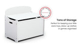 NNEMB Toy Chest Wooden Box Kids Furniture-White