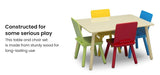 NNEMB Kids Premium Wooden Furniture Play Table and 4 Chair Set