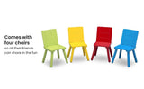 NNEMB Kids Premium Wooden Furniture Play Table and 4 Chair Set