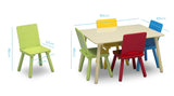 NNEMB Kids Premium Wooden Furniture Play Table and 4 Chair Set