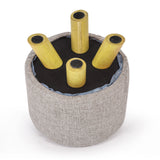 NNEDPE Luxury Chic Wooden Footstool Ottoman Dark Grey