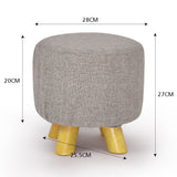NNEDPE Luxury Chic Wooden Footstool Ottoman Dark Grey