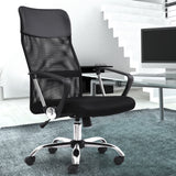 NNEDPE High Back Mesh Chair Pu Leather Tilt Black