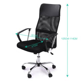 NNEDPE High Back Mesh Chair Pu Leather Tilt Black