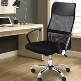 NNEDPE High Back Mesh Chair Pu Leather Tilt Black