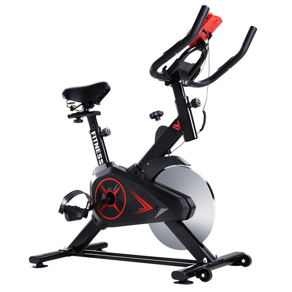 NNEDSZ Exercise Bike Flywheel Fitness Commercial Home Workout Gym Phone Holder Black