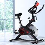 NNEDSZ Exercise Bike Flywheel Fitness Commercial Home Workout Gym Phone Holder Black