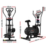 NNEDSZ 6in1 Elliptical Cross Trainer Exercise Bike Bicycle Home Gym Fitness Machine Running Walking