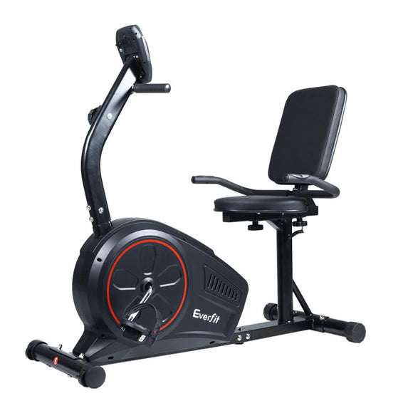 NNEDSZ Magnetic Recumbent Exercise Bike Fitness Trainer Home Gym Equipment Black