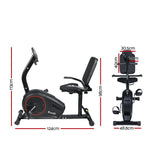 NNEDSZ Magnetic Recumbent Exercise Bike Fitness Trainer Home Gym Equipment Black
