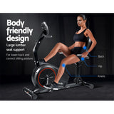 NNEDSZ Magnetic Recumbent Exercise Bike Fitness Trainer Home Gym Equipment Black