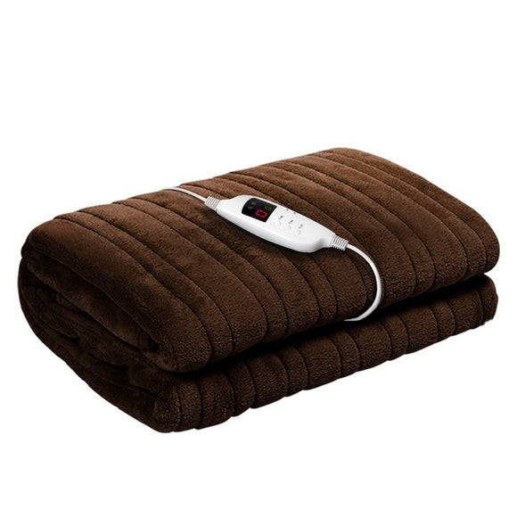 NNEDSZ Bedding Electric Throw Blanket - Chocolate