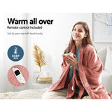 NNEDSZ  Bedding Heated Electric Throw Rug Fleece Sunggle Blanket Washable Pink