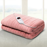 NNEDSZ  Bedding Heated Electric Throw Rug Fleece Sunggle Blanket Washable Pink