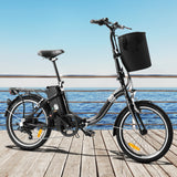 NNEDSZ 20 Folding Electric Bike eBike e-Bike City Foldable Bicycle Black