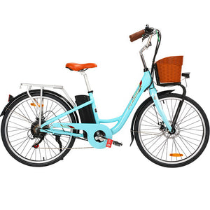 NNEDSZ 26 inch Electric Bike City Bicycle eBike e-Bike Urban Blue