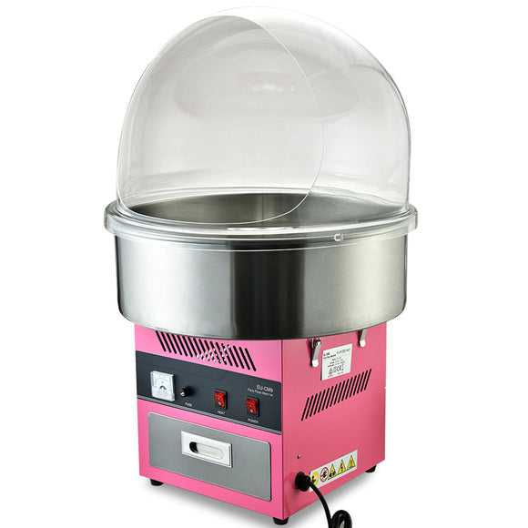 NNEMB 1000W Commercial Fairy Floss Cotton Candy Maker Machine with Transparent Shield