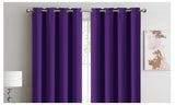 NNEDPE 2x 100% Blockout Curtains Panels 3 Layers Eyelet Eggplant 180x230cm