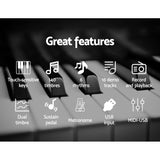 NNEDSZ 88 Keys Electronic Piano Keyboard Electric Holder Music Stand Touch Sensitive with Sustain pedal