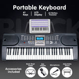 NNEDPE Karrera 61 Keys Electronic Keyboard Piano with Stand - Black