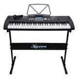 NNEDPE Karrera 61 Keys Electronic Keyboard Piano with Stand - Black