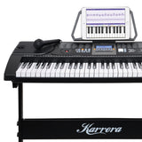 NNEDPE Karrera 61 Keys Electronic Keyboard Piano with Stand - Black