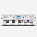 NNEDPE Karrera 61 Keys Electronic Keyboard Piano with Stand - Silver