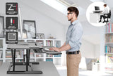 NNEKG Pro Height Adjustable Sit Stand Desk Riser (Large Black)