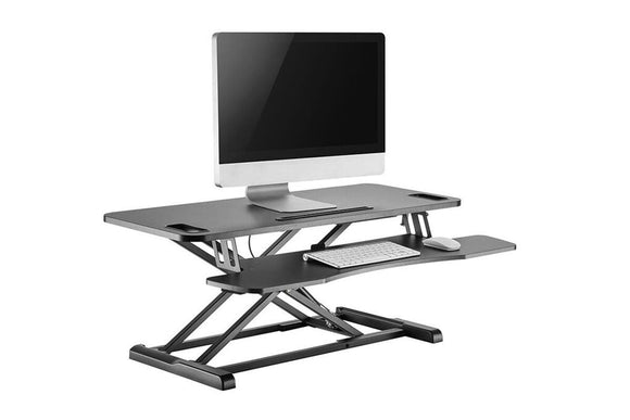 NNEKG Pro Height Adjustable Sit Stand Desk Riser (Large Black)