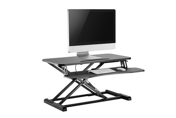 NNEKG Pro Height Adjustable Sit Stand Desk Riser (Medium Black)