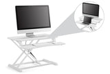 NNEKGE Pro Height Adjustable Sit Stand Desk Riser (Medium White)