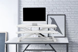 NNEKGE Pro Height Adjustable Sit Stand Desk Riser (Medium White)