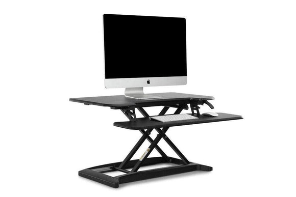 NNEKGE DuoPro Height Adjustable Sit Stand Desk Riser (Large Black)