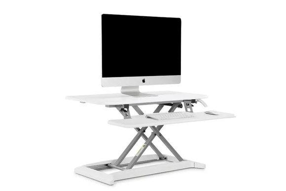 NNEKGE DuoPro Height Adjustable Sit Stand Desk Riser (Large White)