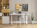 NNEKGE Dual Motor 2 Section Leg Standing Desk (White)