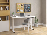 NNEKGE Dual Motor 2 Section Leg Standing Desk (White)